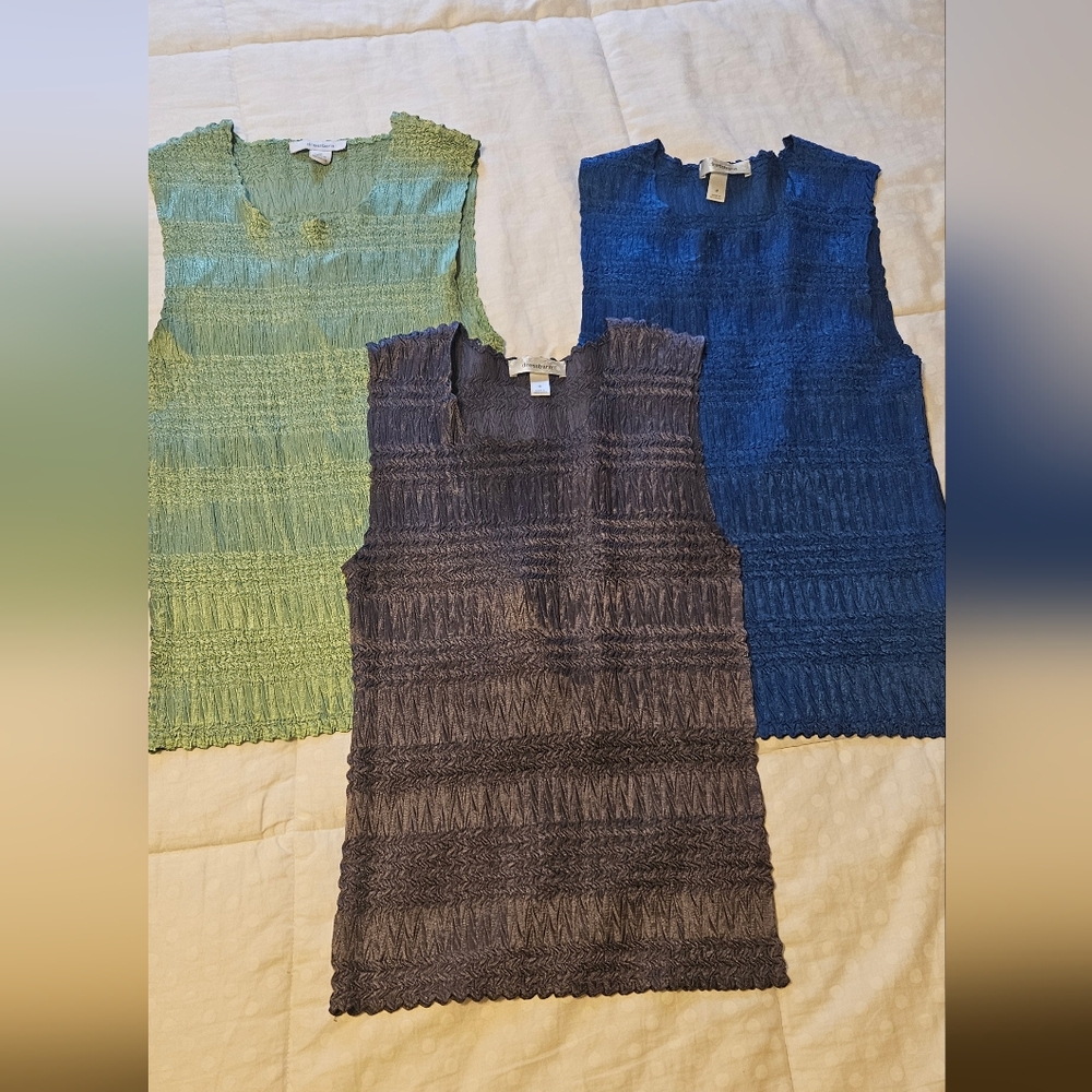 Sleeveless Polyester Tops - Set of 3 Size Women Medium.     #104
